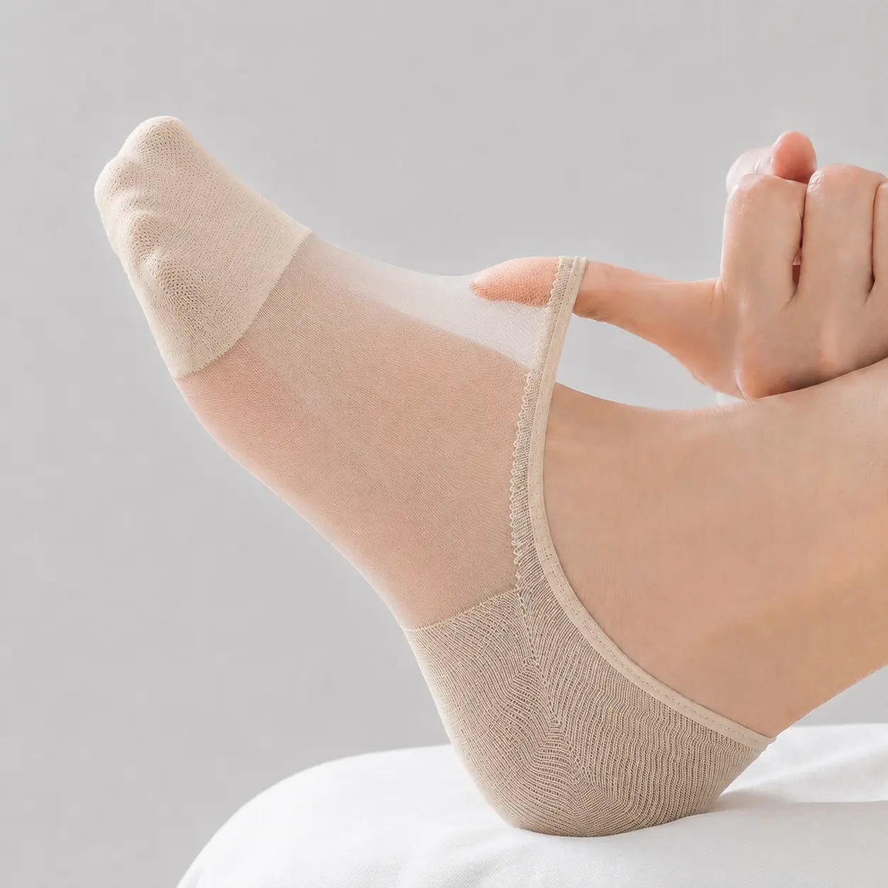 Women’s No-Show Non-Slip Mesh Socks – Breathable Cotton Sole product image