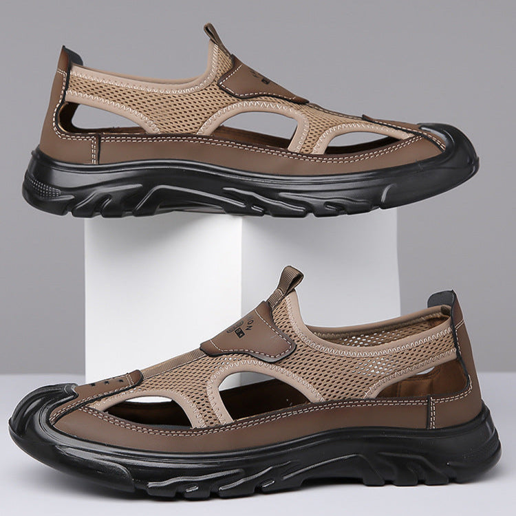 Men's Breathable Mesh Sandals - Orthopedic Cushioned Walking Shoes in Brown