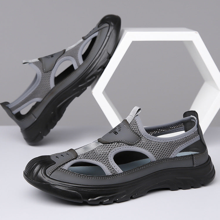 Men's Breathable Mesh Sandals - Orthopedic Cushioned Walking Shoes in Brown