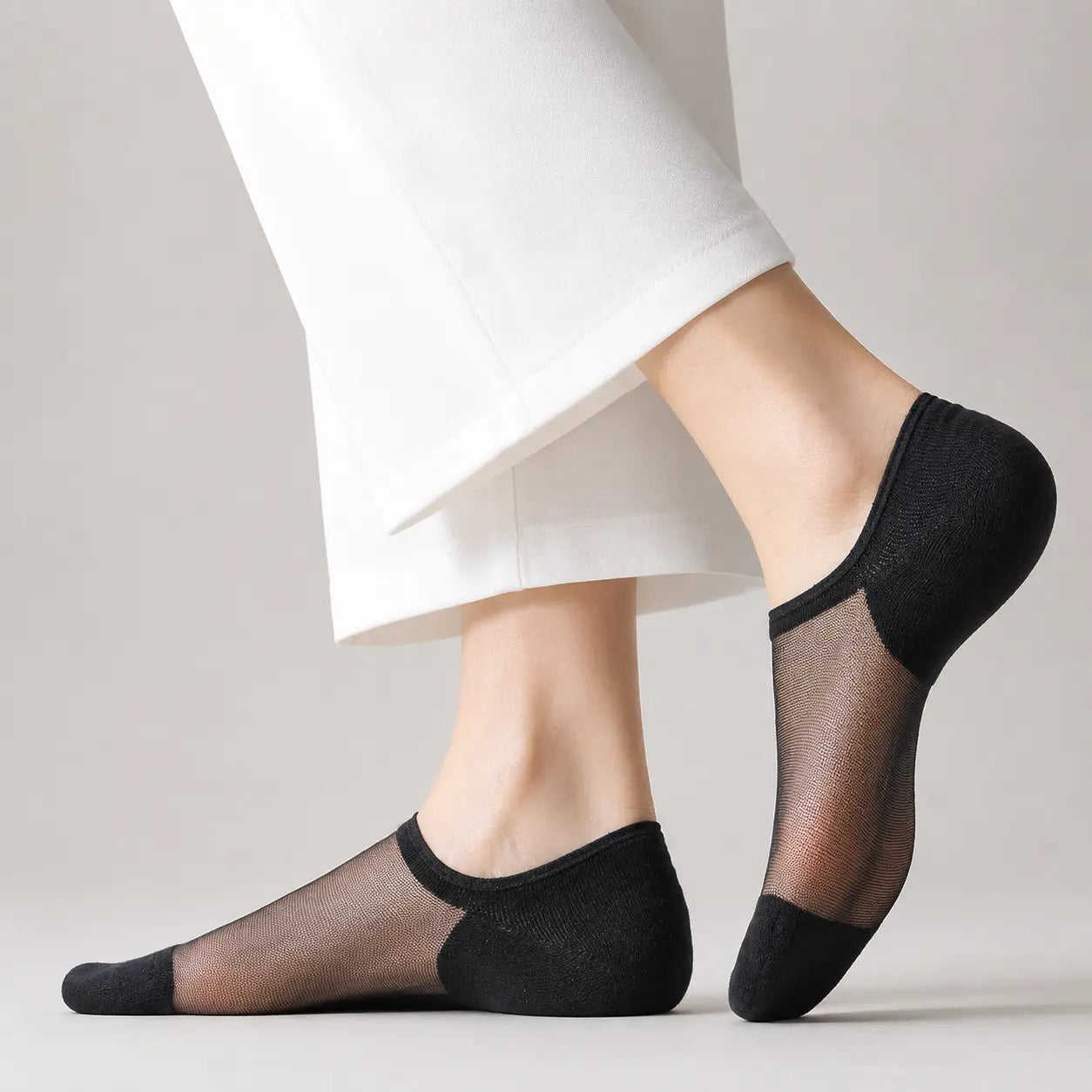 Women’s No-Show Non-Slip Mesh Socks – Breathable Cotton Sole product image