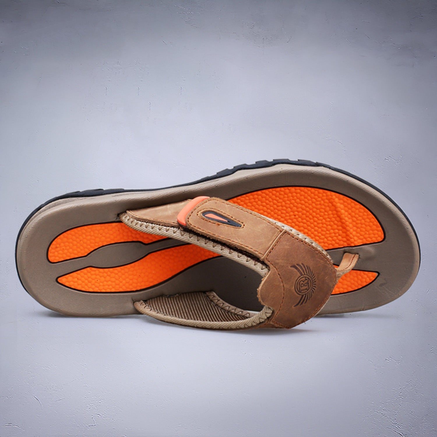 Men's Genuine Leather Sandals - Cushioned Outdoor Grip Footwear in Brown