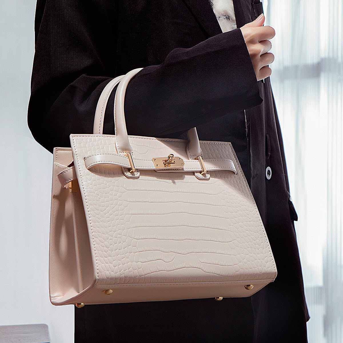 Siena Genuine Leather Buckle Satchel Bag