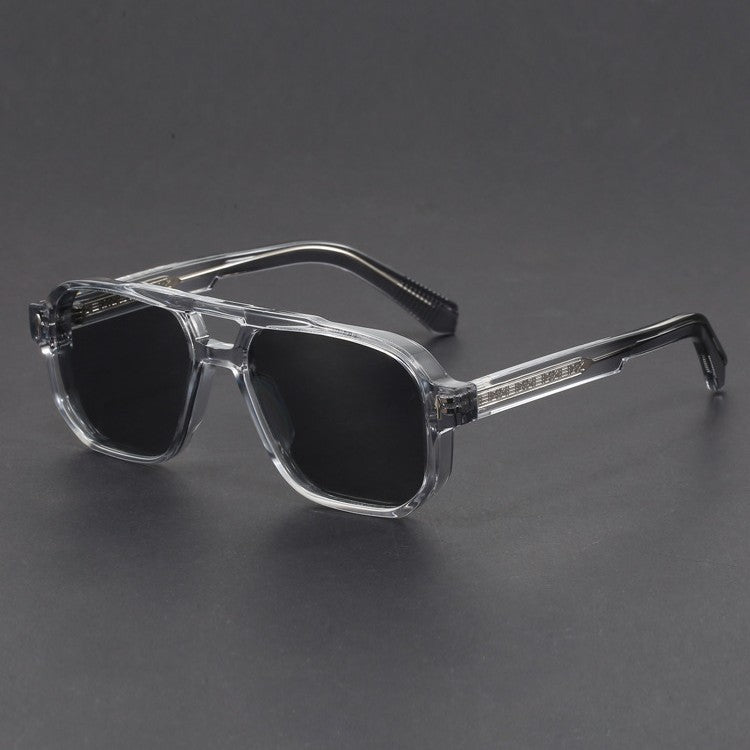 Nuvelio Milano chunky square pilot UV400 gradient sunglasses - Silver