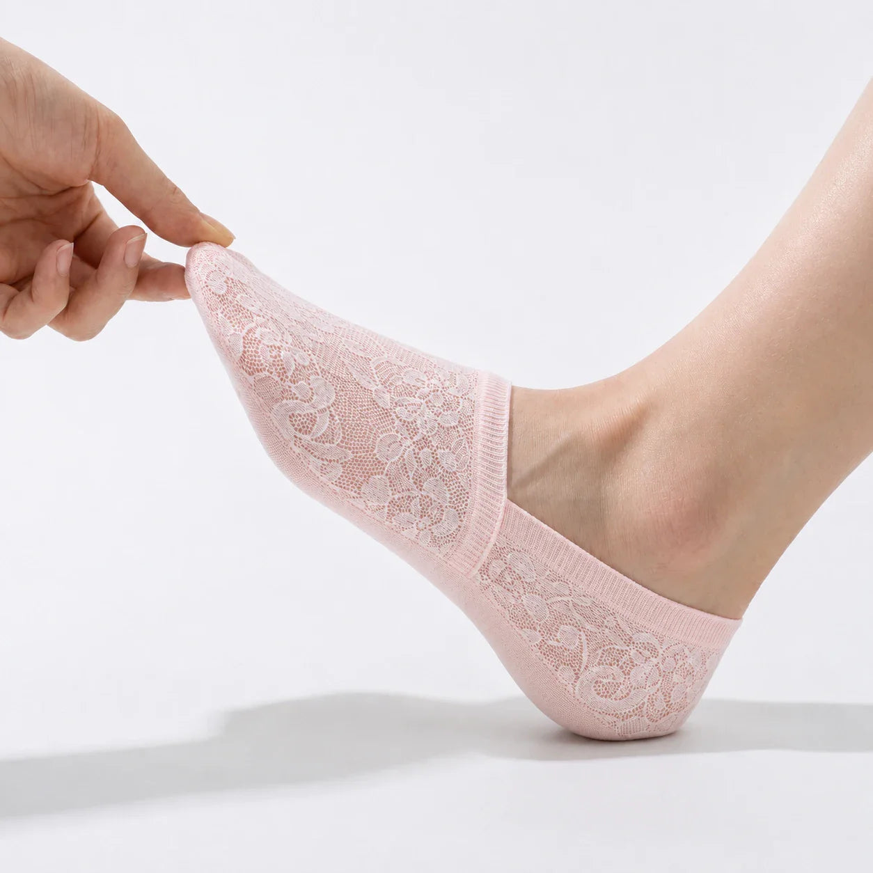 Floral Lace No-Show Socks