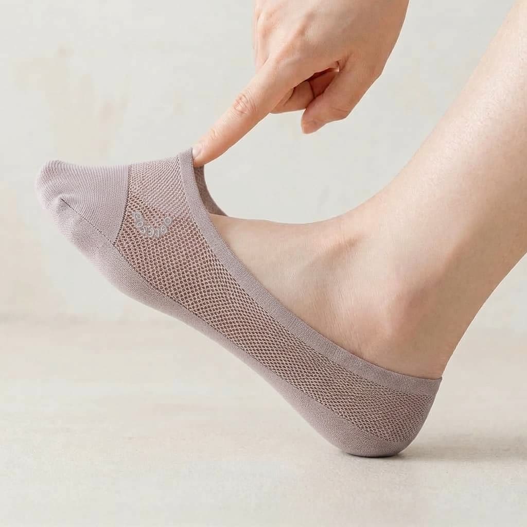 BareStep No-Show Socks 12-Pack - Anti-Slip Breathable Cotton Footies