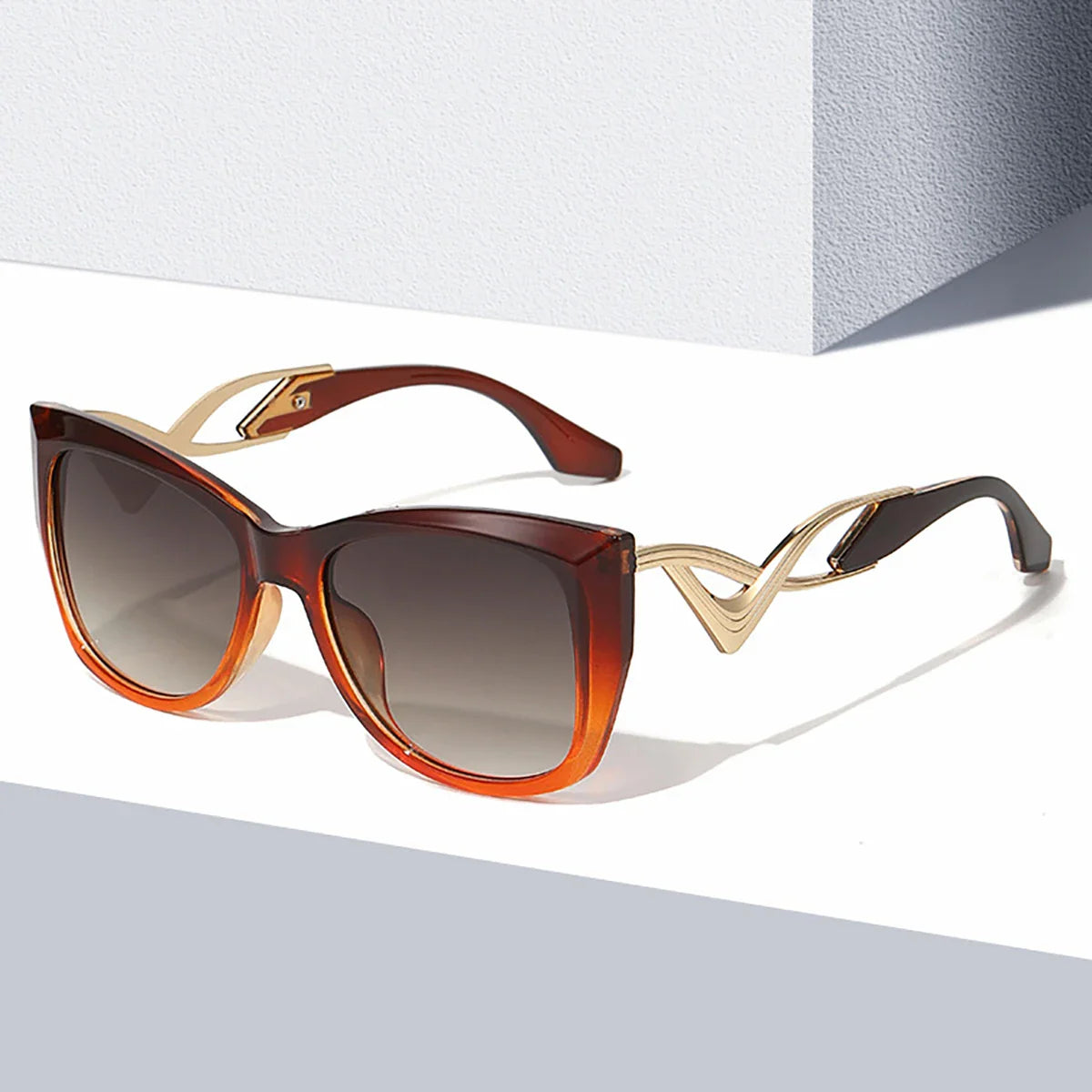 Oversized Cat Eye Sunglasses - Gradient UV400 Statement Shades in Blue Fade