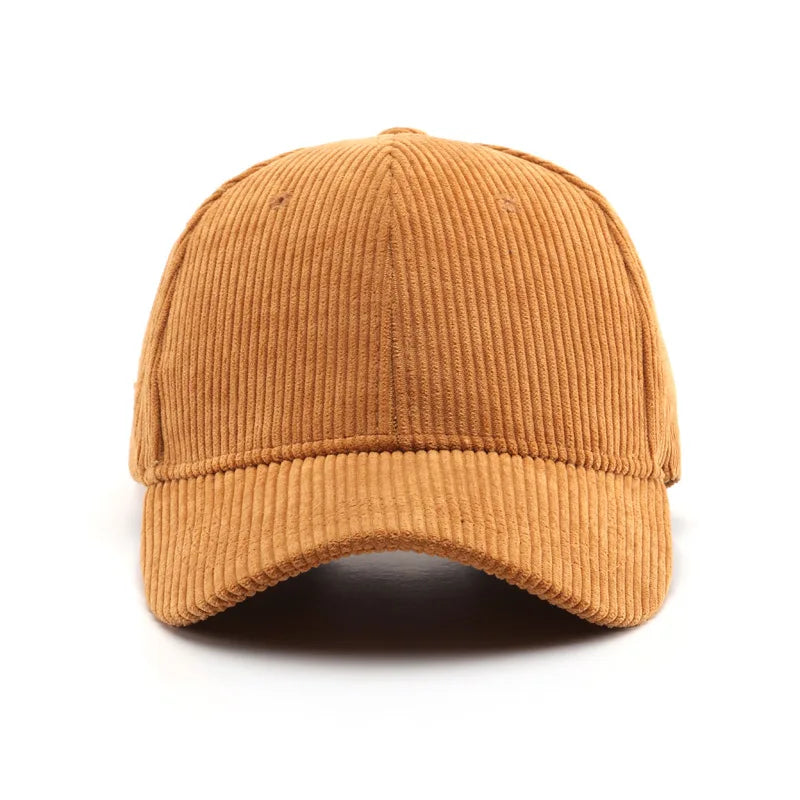 Unisex Cotton Corduroy Baseball Cap – Adjustable Vintage Hat - Black product image