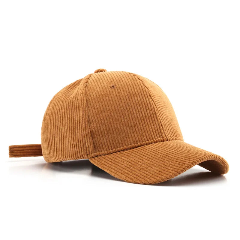 Unisex Cotton Corduroy Baseball Cap – Adjustable Vintage Hat - Ginger product image