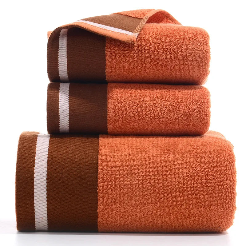 Bamboo Cotton Towel Set – Soft Absorbent Bath & Hand Towels - 3x Orange product image