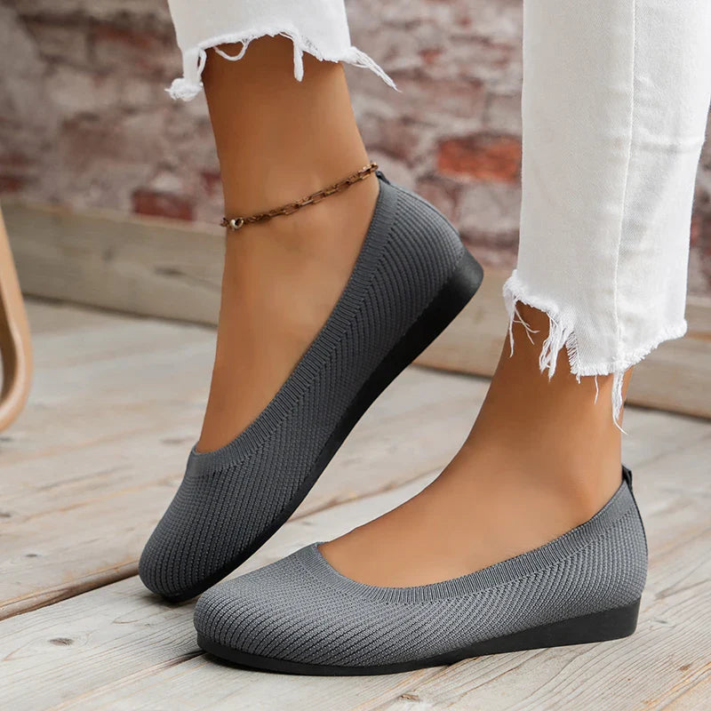Women's Orthopedic Loafers - Cushioned Slip-On Comfort Shoes in Classic Black