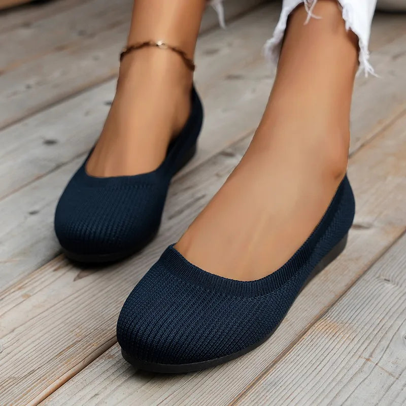 Women's Orthopedic Loafers - Cushioned Slip-On Comfort Shoes in Classic Black