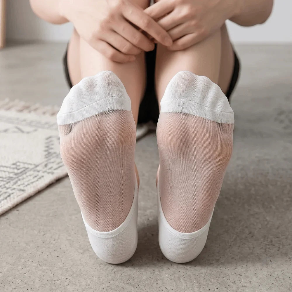 Women’s No-Show Non-Slip Mesh Socks – Breathable Cotton Sole product image