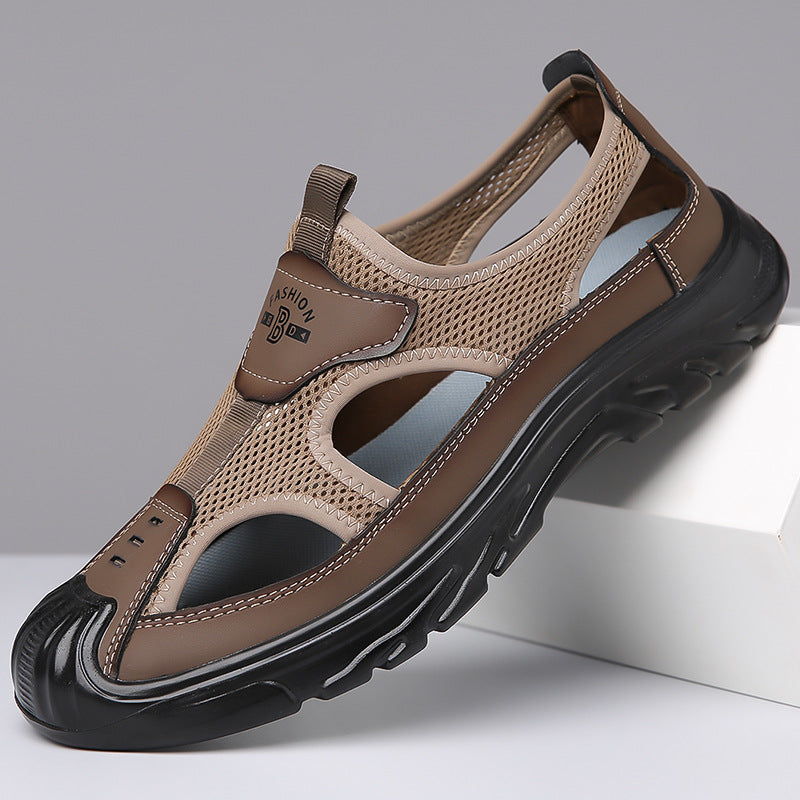 Men's Breathable Mesh Sandals - Orthopedic Cushioned Walking Shoes in Brown