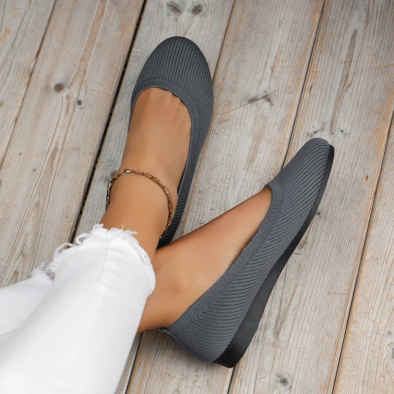 Women's Orthopedic Loafers - Cushioned Slip-On Comfort Shoes in Classic Black