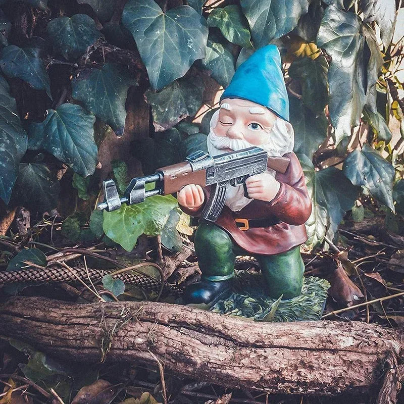 Funny Military Garden Gnome Statues - Weatherproof Yard Decor