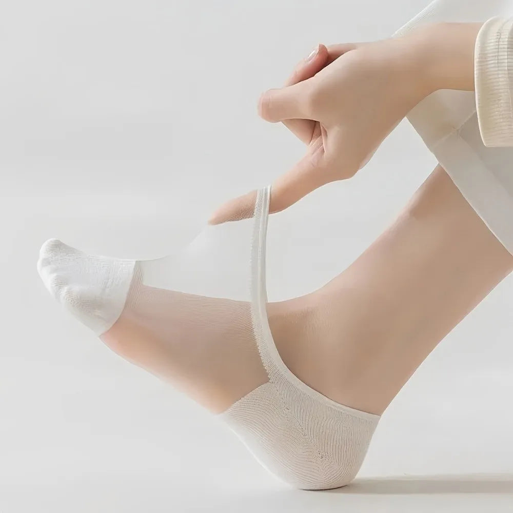 Women’s No-Show Non-Slip Mesh Socks – Breathable Cotton Sole product image