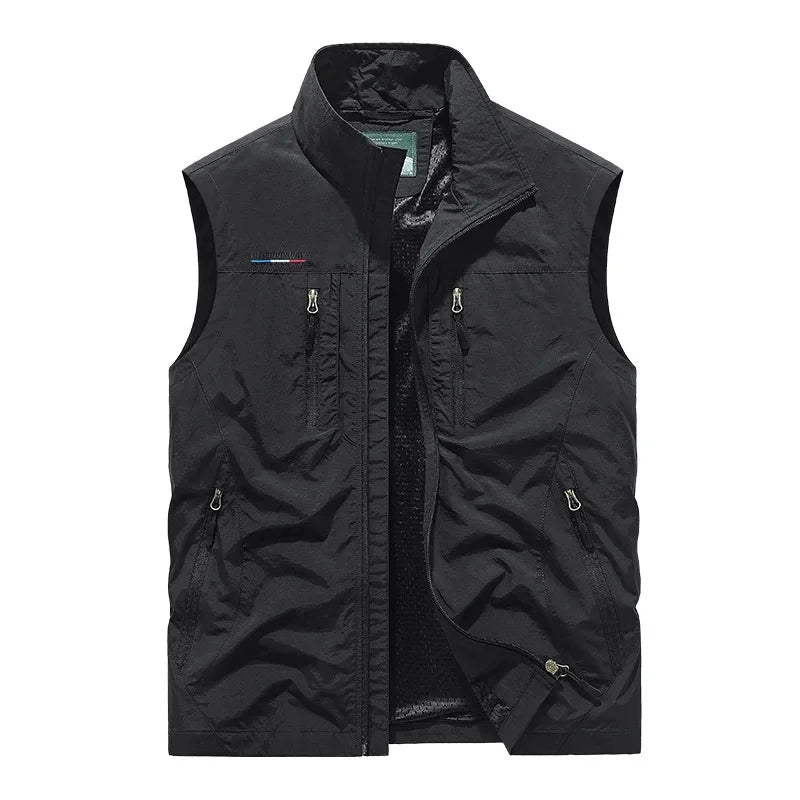 Men's Utility Travel Vest - Lightweight Quick-Dry Multi-Pocket Fit