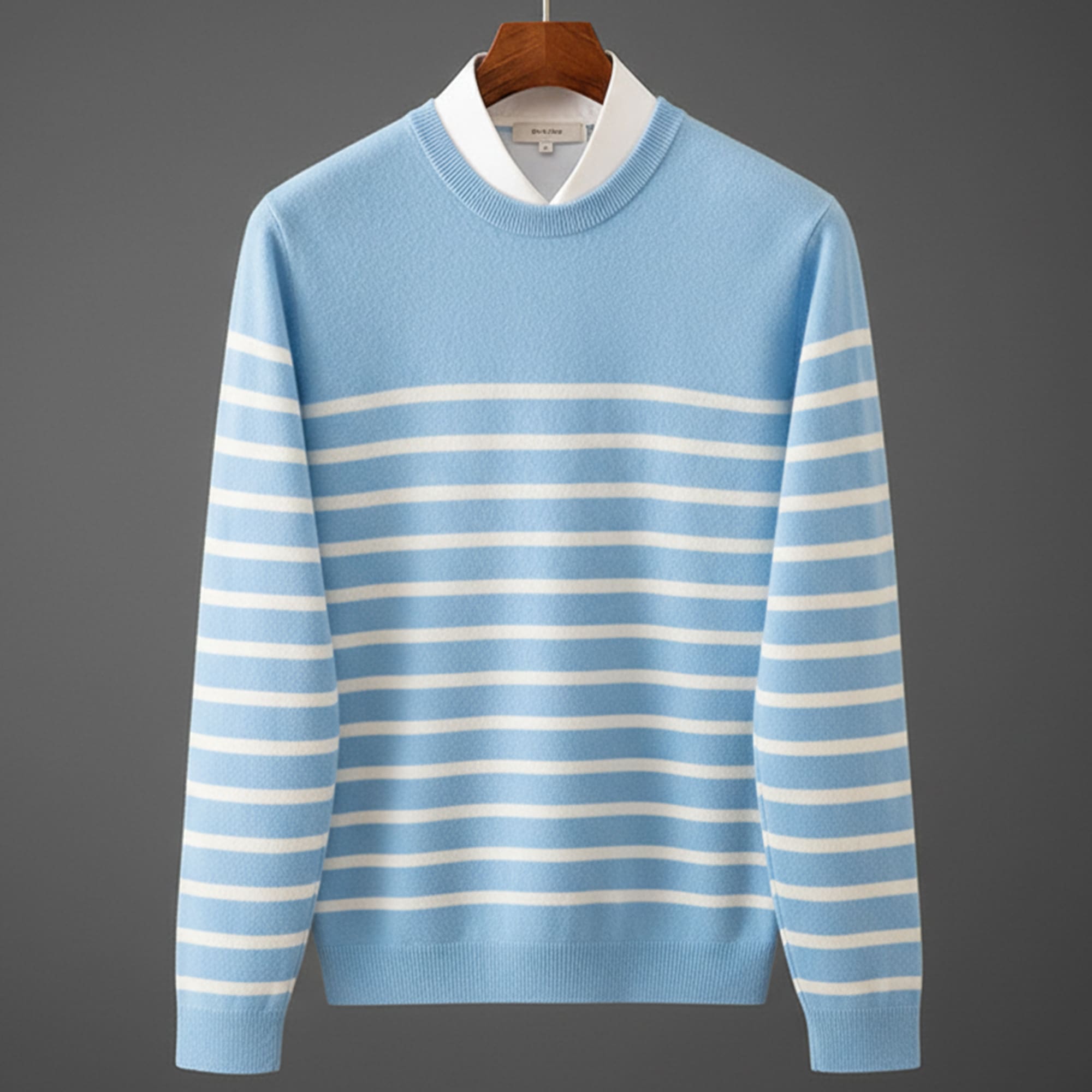 Maritime Merino Wool Sweater Australian Merino Crew Neck Stripe Knit