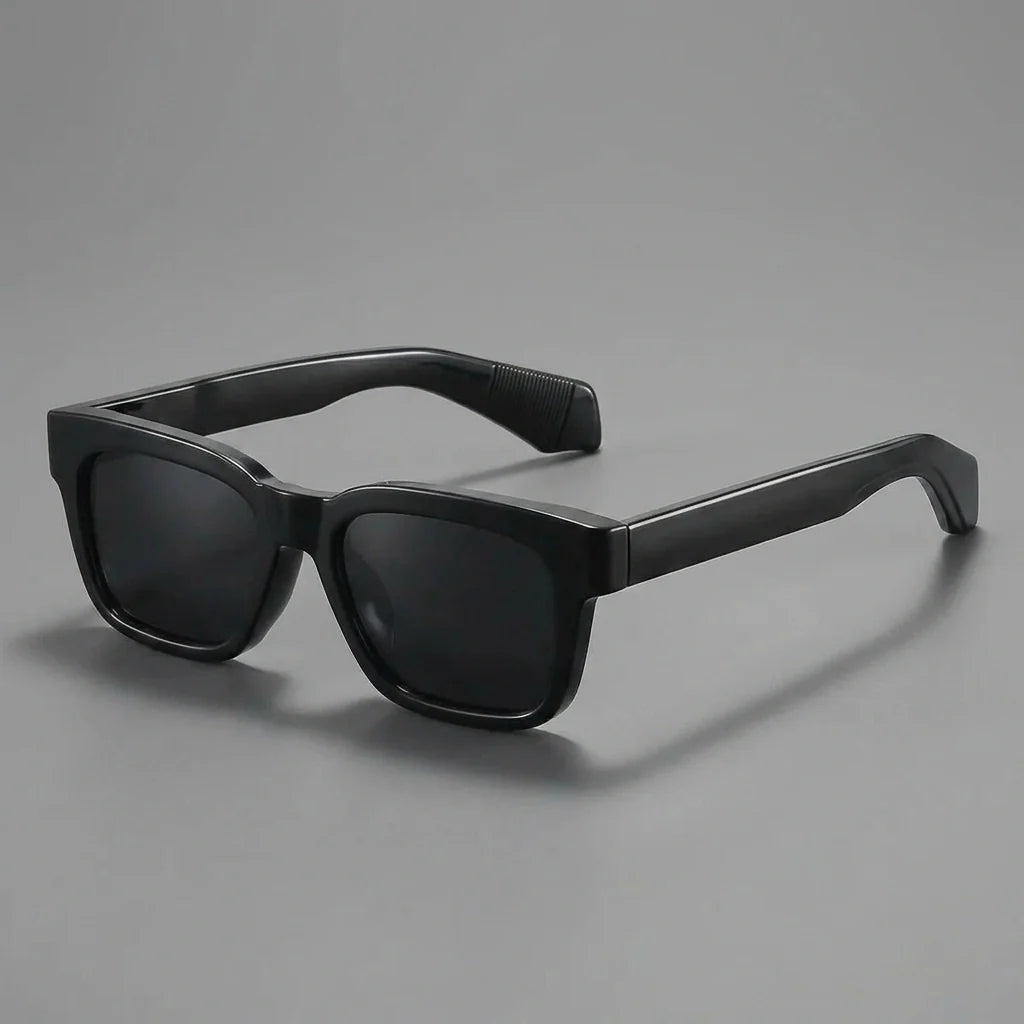 Nuvelio Capri crystal square polarized UV400 sunglasses - Midnight Black