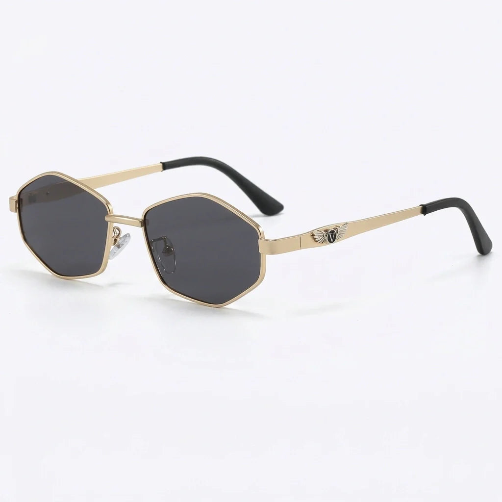 Polarized Geometric Sunglasses - Gold Frame UV400 Shades