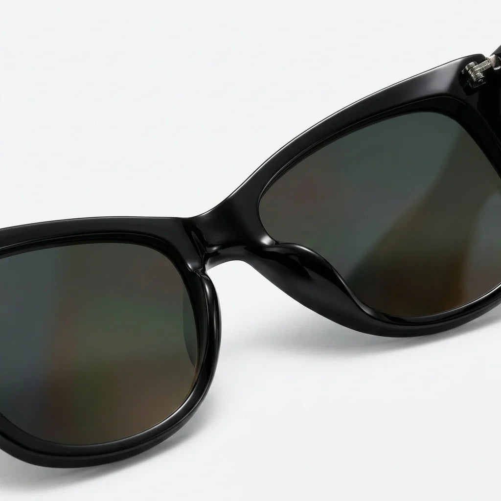 Oversized Cat Eye Sunglasses - Gradient UV400 Statement Shades in Obsidian Smoke