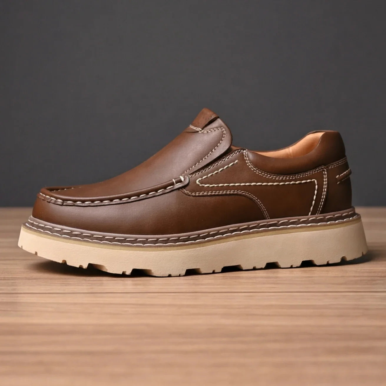 Torino Leather Loafers Genuine Cow Leather Orthopedic Slip Resistant Shoes