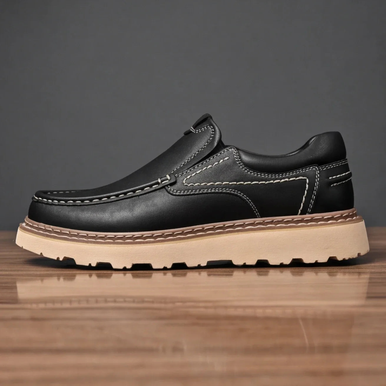Torino Leather Loafers Genuine Cow Leather Orthopedic Slip Resistant Shoes