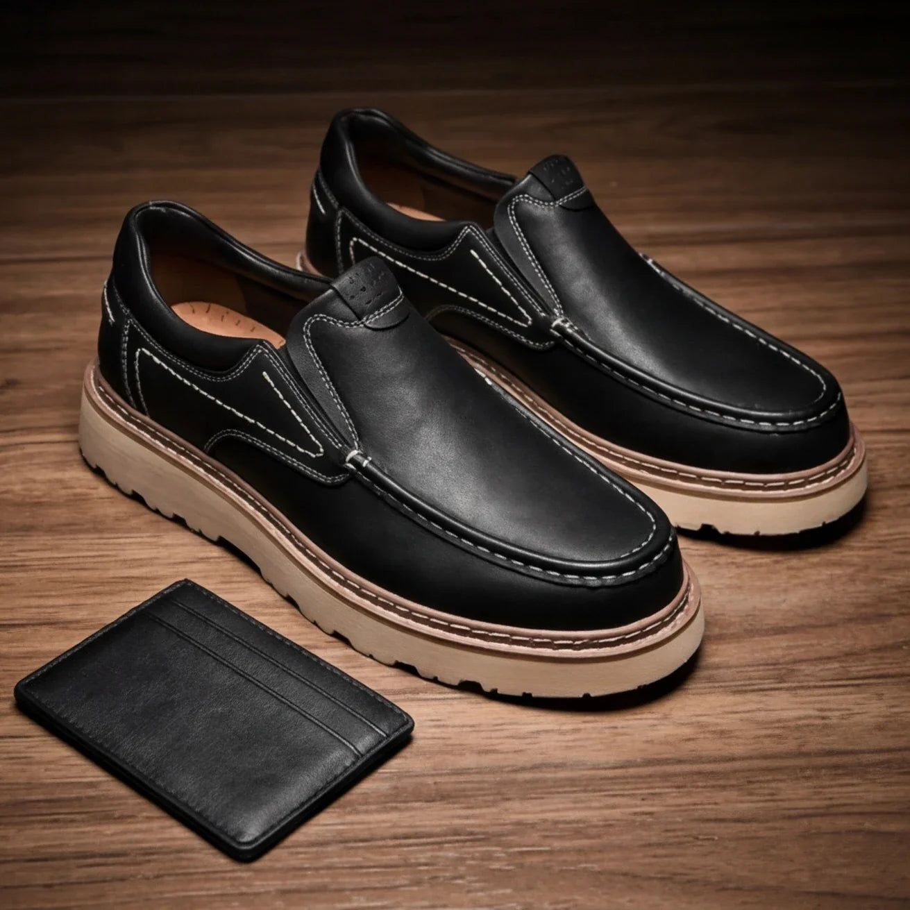 Torino Leather Loafers Genuine Cow Leather Orthopedic Slip Resistant Shoes