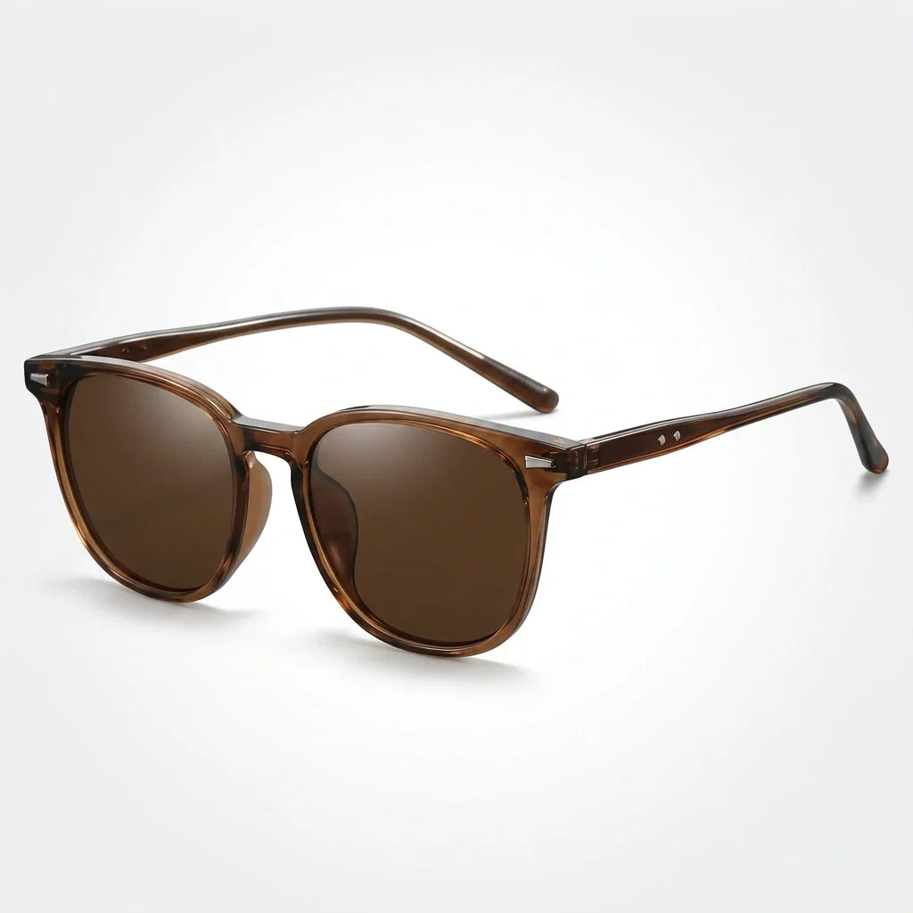 Mirrored UV Protection Sunglasses - Tortoise Temple Shades in Olive Tortoise