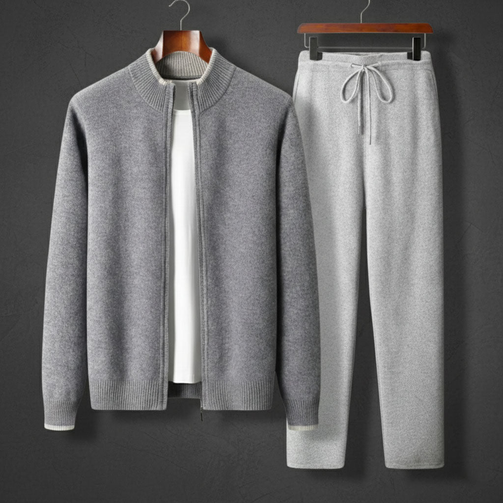 Riku Cashmere Zip Tracksuit 100% Cashmere Matching Set Loungewear