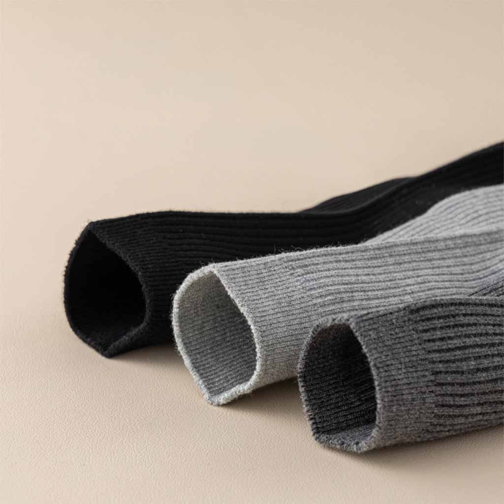 Breathable ribbed organic cotton crew socks with stay-put stretch