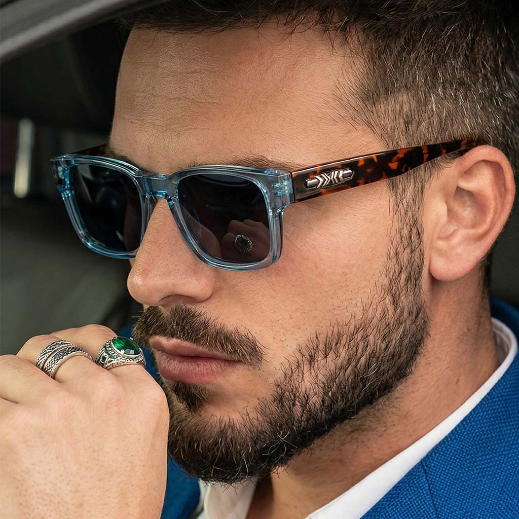 Polarized Sport Sunglasses - HD UV400 Lightweight Shades in Blue Mirage