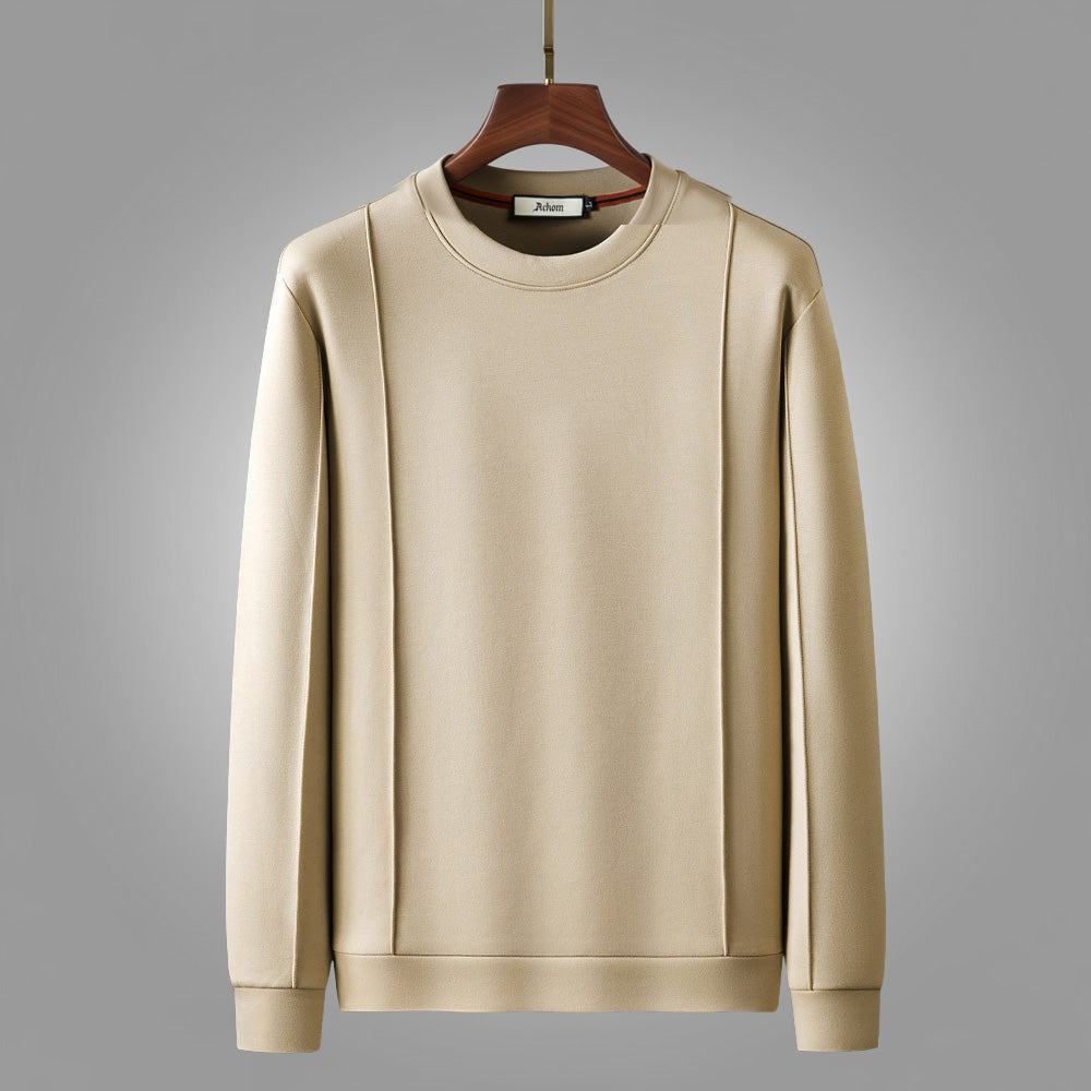 Men's Cotton Silk Loungewear Set - Premium Sweatshirt & Pants in Khaki