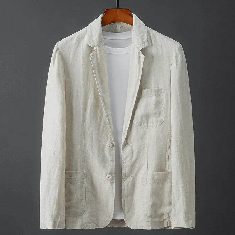 Men's Linen Blazer Jacket - Lightweight Smart Casual Summer Fit