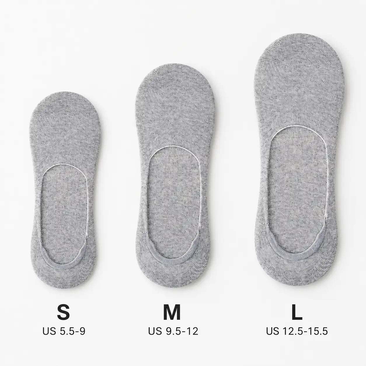 Men's organic cotton no-show socks with anti-slip heel grip