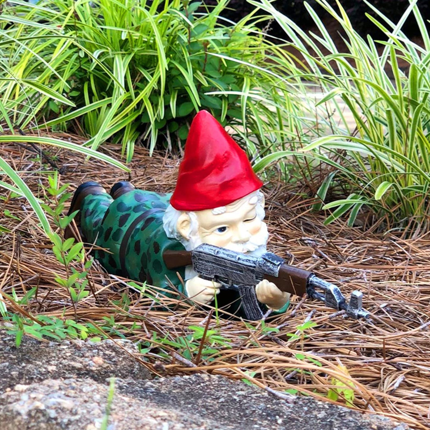Funny Military Garden Gnome Statues - Weatherproof Yard Decor