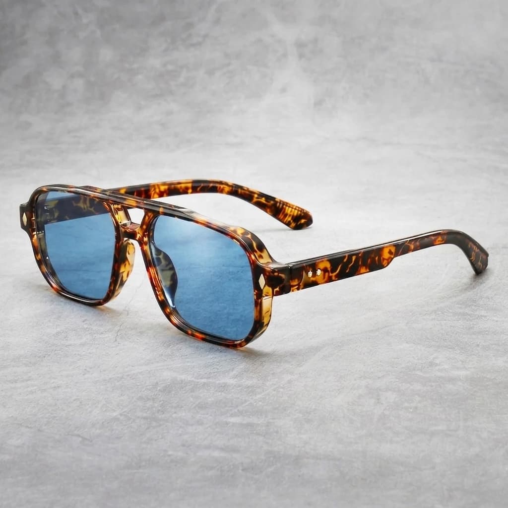 Aviator Sunglasses - UV400 Tinted Double Bridge Shades in Espresso Brown
