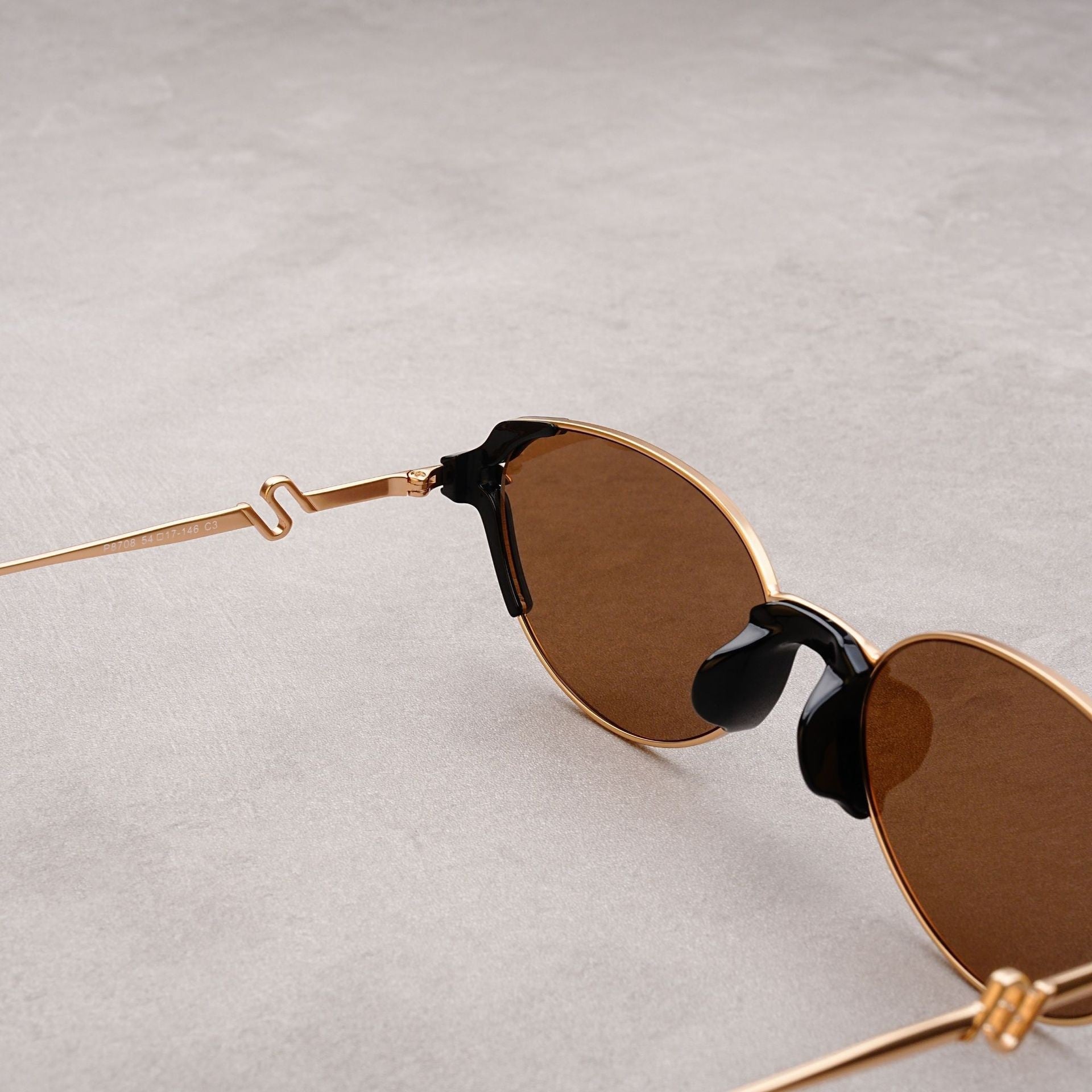 Golden Hour Oval Sunglasses Polarized Gold Metal Retro Oval Shades