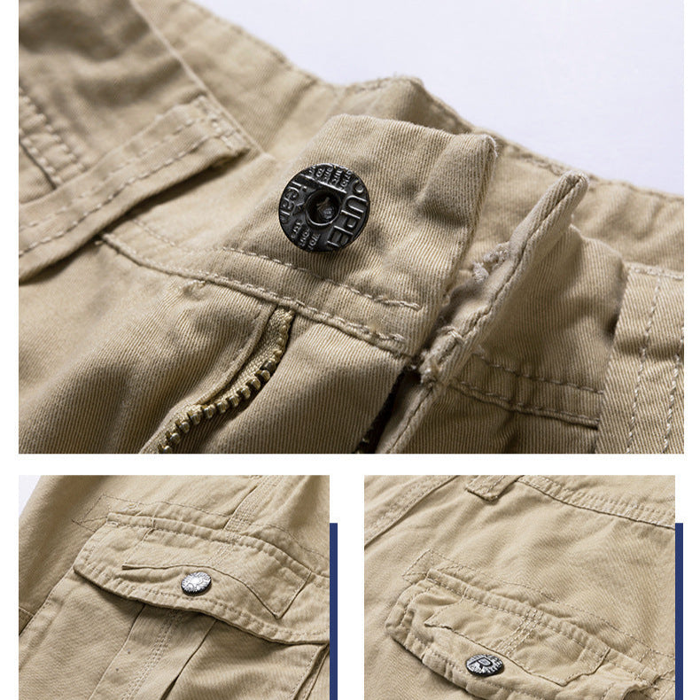 Men’s Cotton Cargo Shorts – Loose Fit Multi-Pocket Summer Shorts - Classic Black L - 36 product image