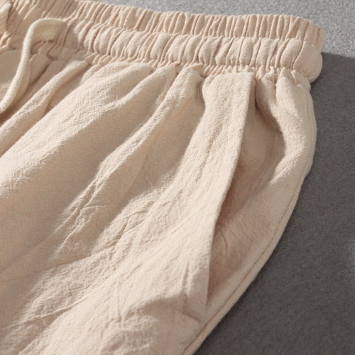 Men's Organic Cotton Wide Leg Drawstring Pants - Breathable Relaxed Trousers