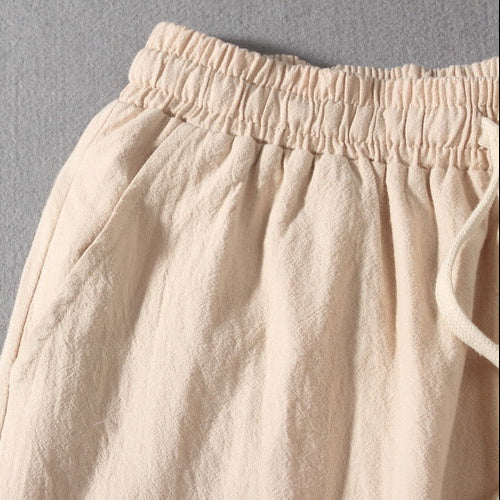 Men's Organic Cotton Wide Leg Drawstring Pants - Breathable Relaxed Trousers