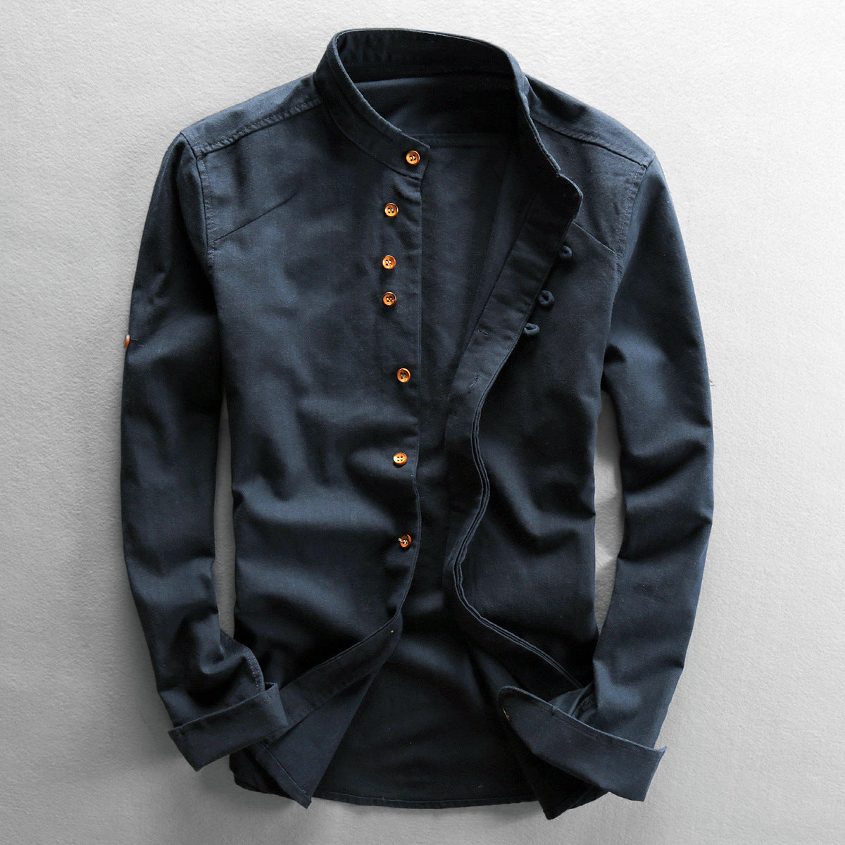 Men's Japanese Linen Cotton Button-Up Shirt - Relaxed Summer Fit