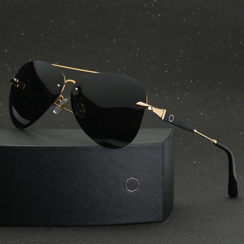 Men's Polarized Aviator Sunglasses - UV400 Gold Double Bridge