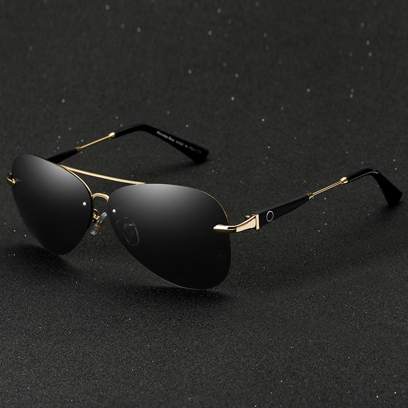 Men's Polarized Aviator Sunglasses - UV400 Gold Double Bridge