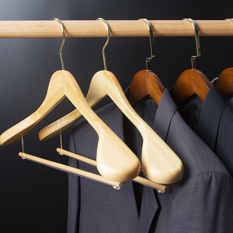 Premium Walnut Wood Hangers - Wide Shoulder Closet Set in floral