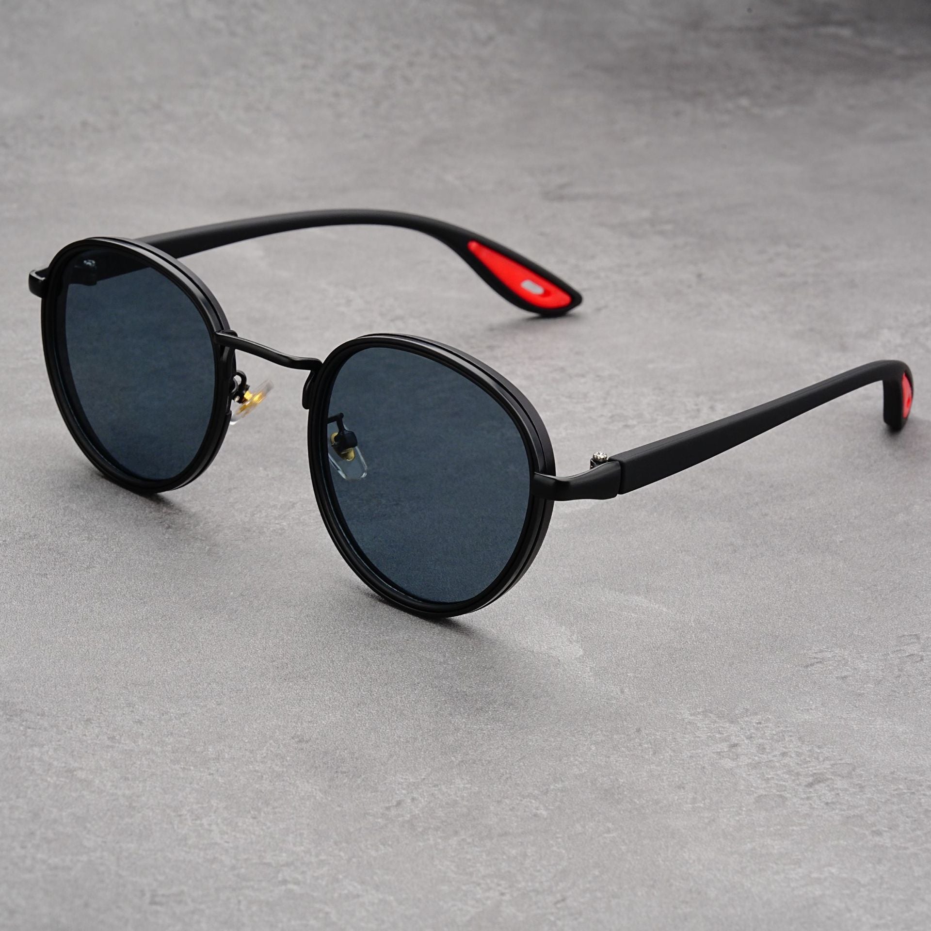 Women's Round UV400 Sunglasses - Lightweight Vintage Shades in Charcoal