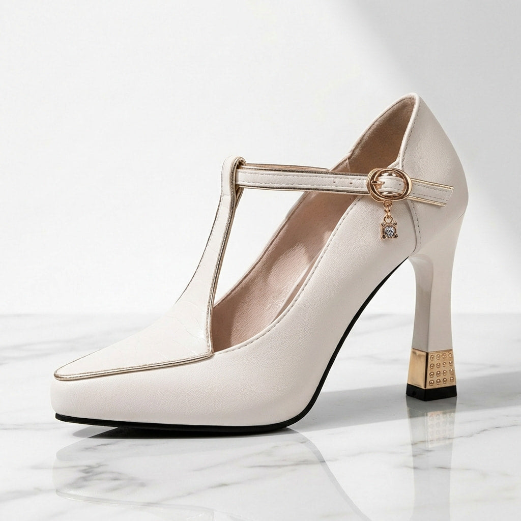 Aurelie T-Strap Block Heels