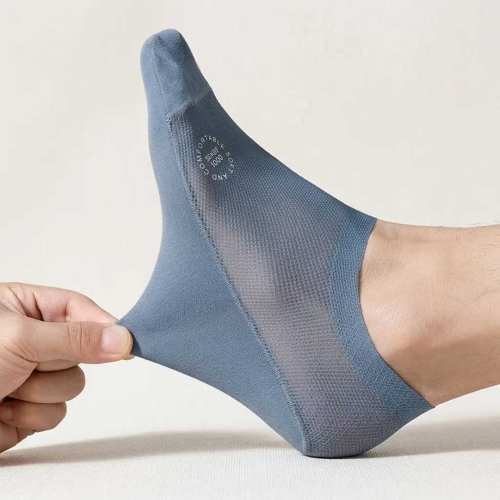 Anti-Slip No-Show Socks Blue