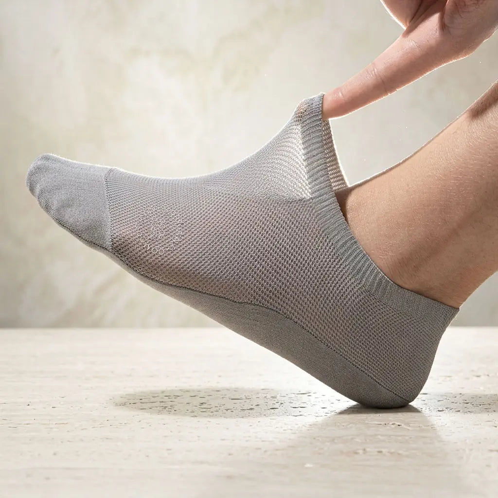 Anti-Slip No-Show Socks Beige