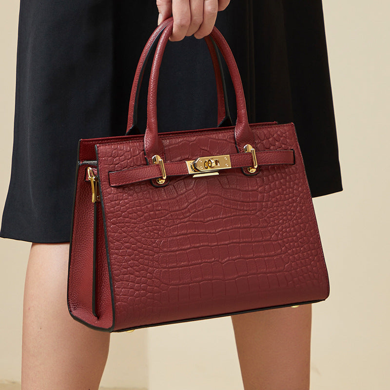 Siena Genuine Leather Buckle Satchel Bag